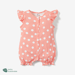 Naia™ Baby Girl Polka Dots or Butterfly Print Flutter-sleeve Romper - Pink, 12-18 Months