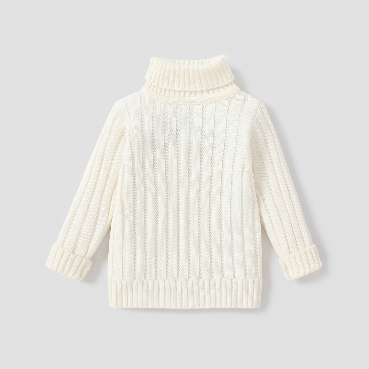 Toddler Girl/Boy Turtleneck Ribbed Knit Sweater - Yellow, 18-24 Months