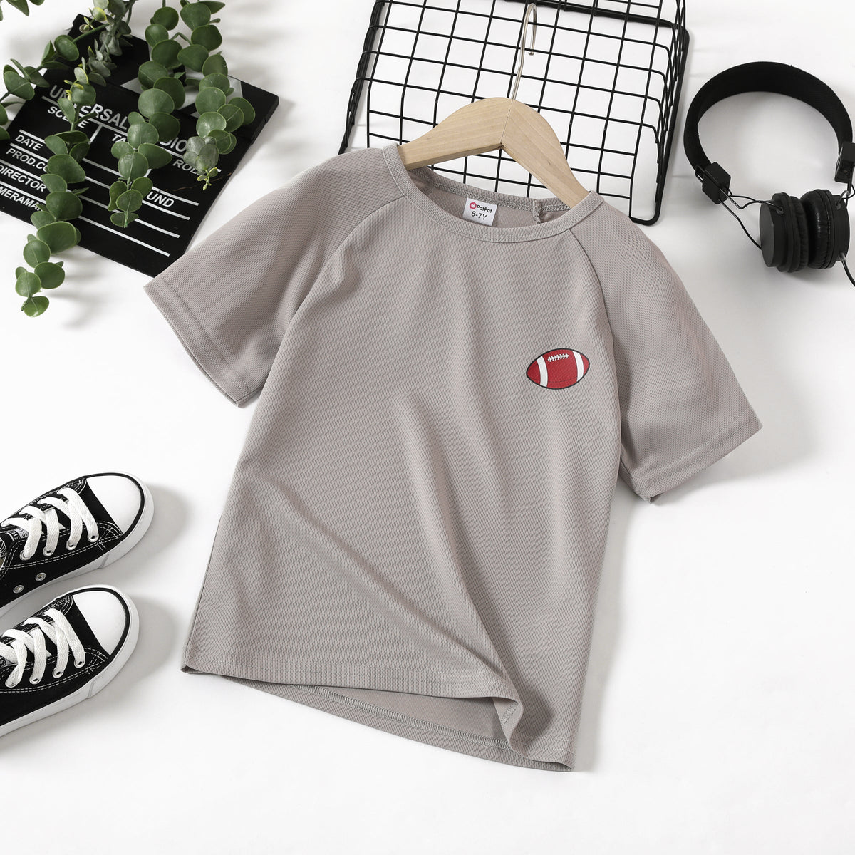 kid Boy Sporty Quick-Dry  Solid Sleeveless Top/T-shirt - Grey, 5-6 Years