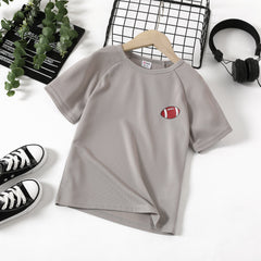 kid Boy Sporty Quick-Dry  Solid Sleeveless Top/T-shirt - Grey, 5-6 Years