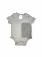 Bodysuit Front Pocket Charcoal Infant - 3-6 Months