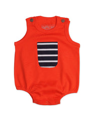 Bodysuit Kangaroo Pocket Orange Infant - red, 0-3 Months