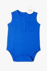 Bodysuit Sleeveless Pocket Blue Infant - New Born