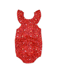 Bodysuit Yolk Sleeve Red Flower Infant - red, 12-18 Months