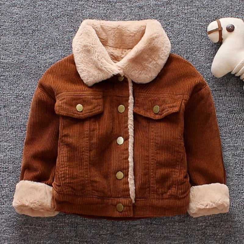 Baby Kids Boys Jackets Spring Korean Casual Coats For Kids Outwear Fleece Cotton Children Lapel Jackets - Yellow, 4-5 Years