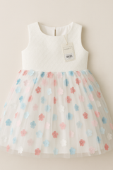 Frock Bow Style Multi Flower Toddler - Multicolor, 7 Years
