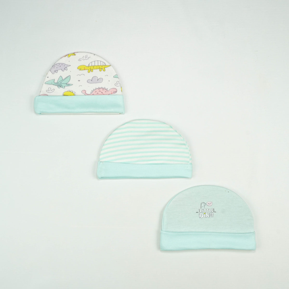 CAP L PK 3 B.BLUE DINO WORLD - New Born