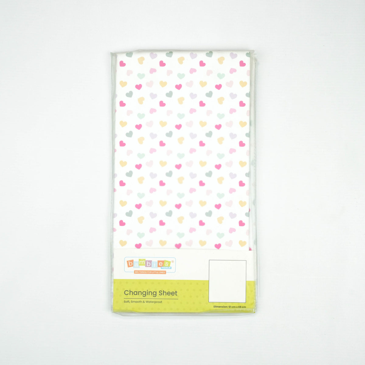 CHANGING SHEET RUBBER HEARTS LARGE - New Born