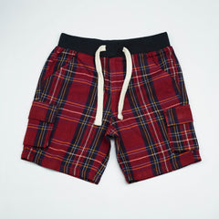 SHORTS DRAW STRING POCKET RED INFANT - 3-6 Months
