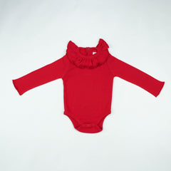 BOYDSUIT FRILL COLLAR RED INFANT - 12-18 Months