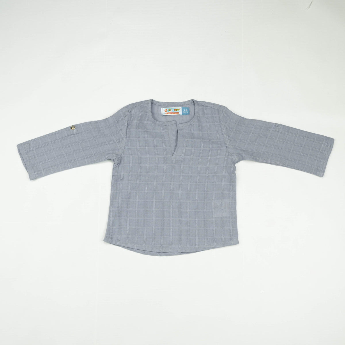 KURTI ROUND COLLAR BOYS GREY INFANT - 0-3 Months