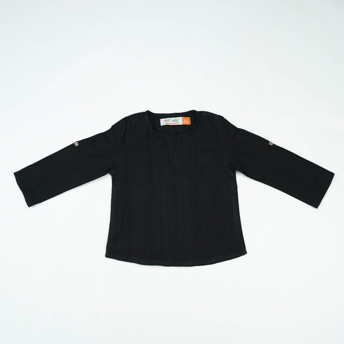 KURTI ROUND COLLAR BOYS BLACK INFANT - 6-12 Months