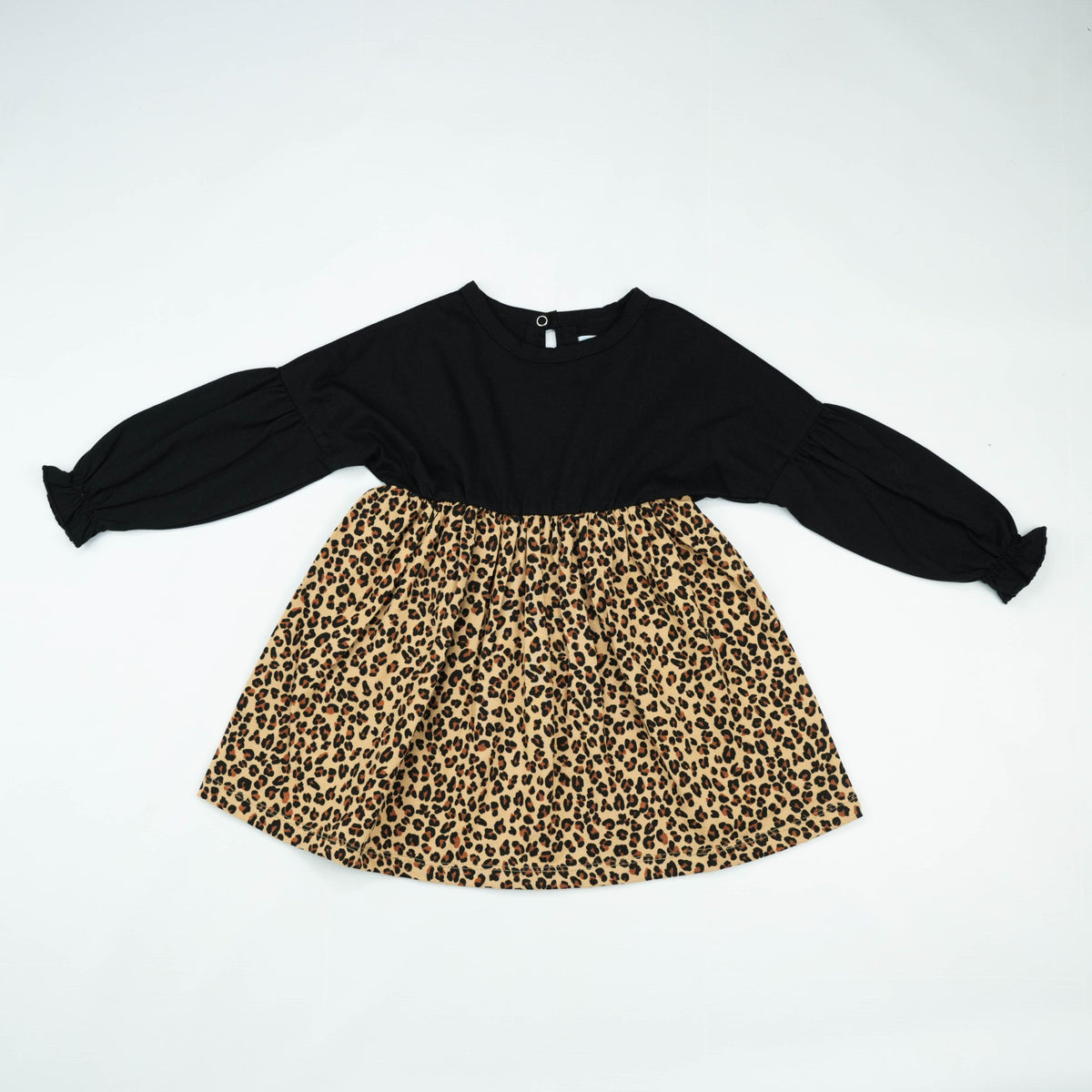 FROCK FLAIR BLACK CHEETA TODDLER - 5-6 Years