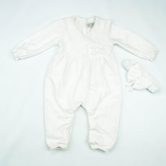 ROMPER FRILL BOTTOM WHITE INFANT - New Born