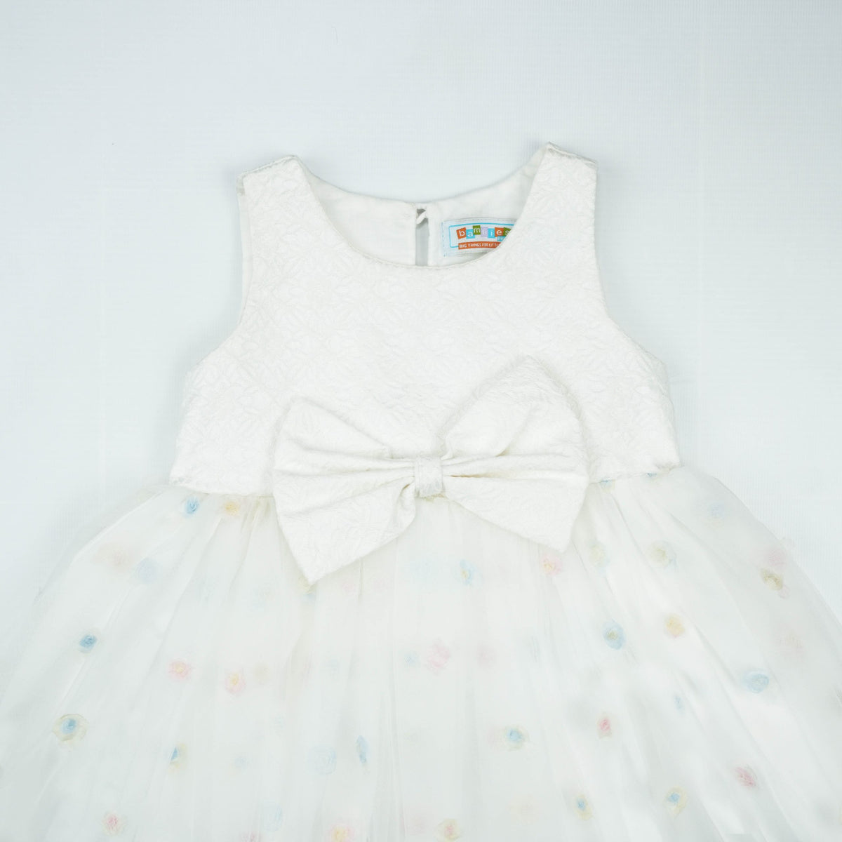 FROCK PLATE SLEEVES WHITE TODDLER - 2-3 Years