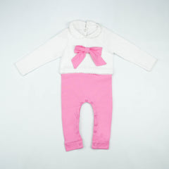 SLEEPSUIT CUT & SEW PINK OFF WHITE INFANT - 0-3 Months