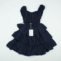 FROCK ELASTIC WASTE NAVY INFANT - 18-24 Months