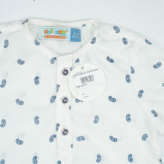 KURTA PAISLEY WHITE INFANT - 6-12 Months