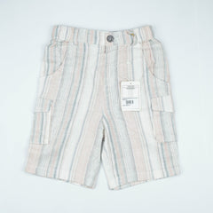SHORTS WOOVEN WHITE PINK TODDLER - 3-4 Years