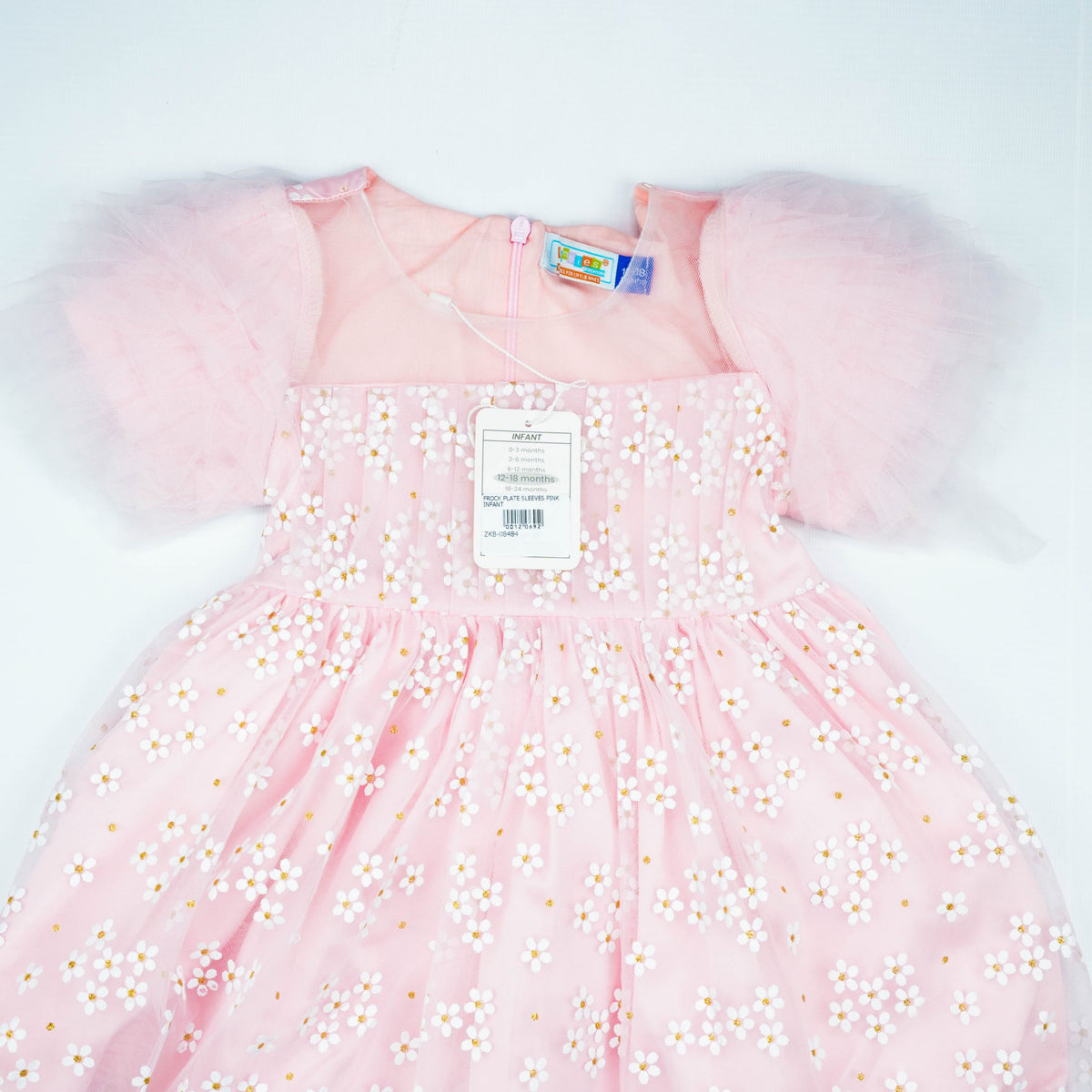 FROCK PLATE SLEEVES PINK INFANT - 0-3 Months