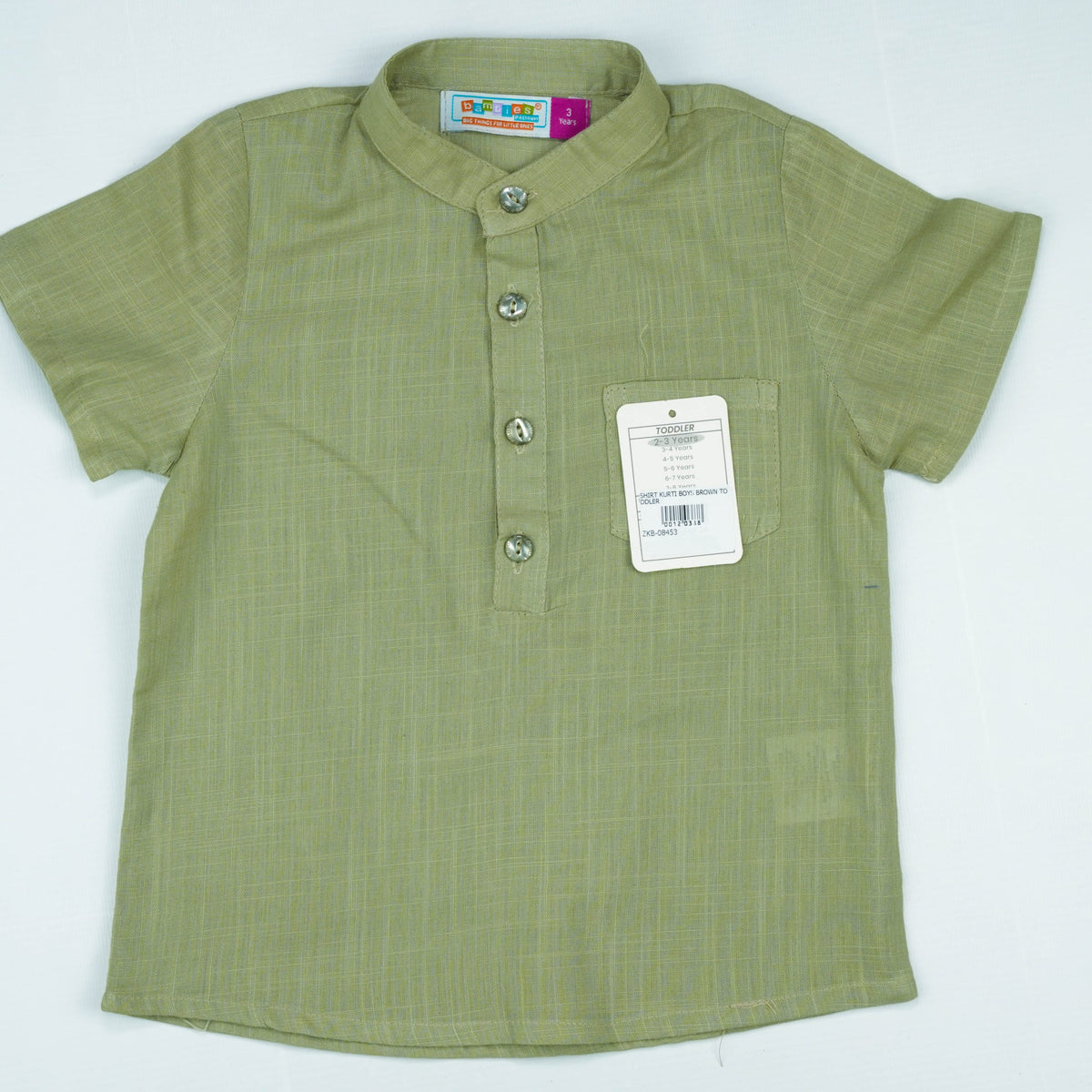 SHIRT KURTI BOYS BROWN TODDLER - 4-5 Years
