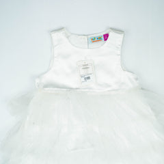 FROCK TRIPLE LAYER WHITE TODDLER - 4-5 Years
