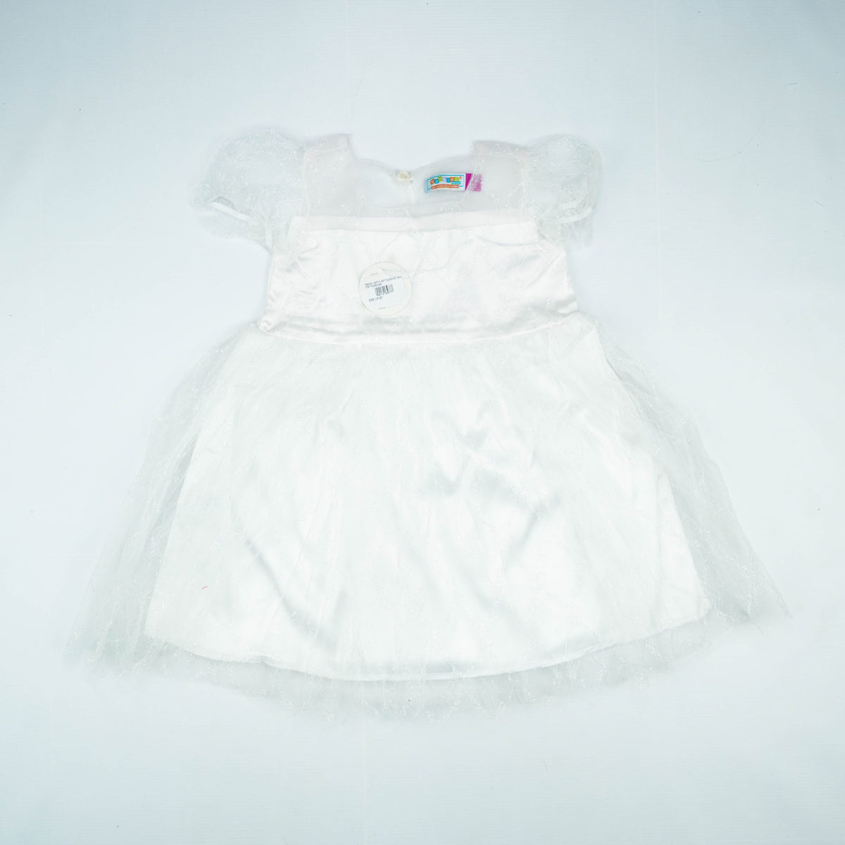 FROCK WITH NET SLEEVES WHITE TODDLER - 3-4 Years