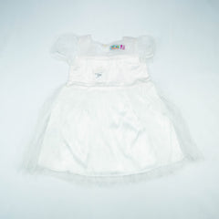 FROCK WITH NET SLEEVES WHITE TODDLER - 4-5 Years