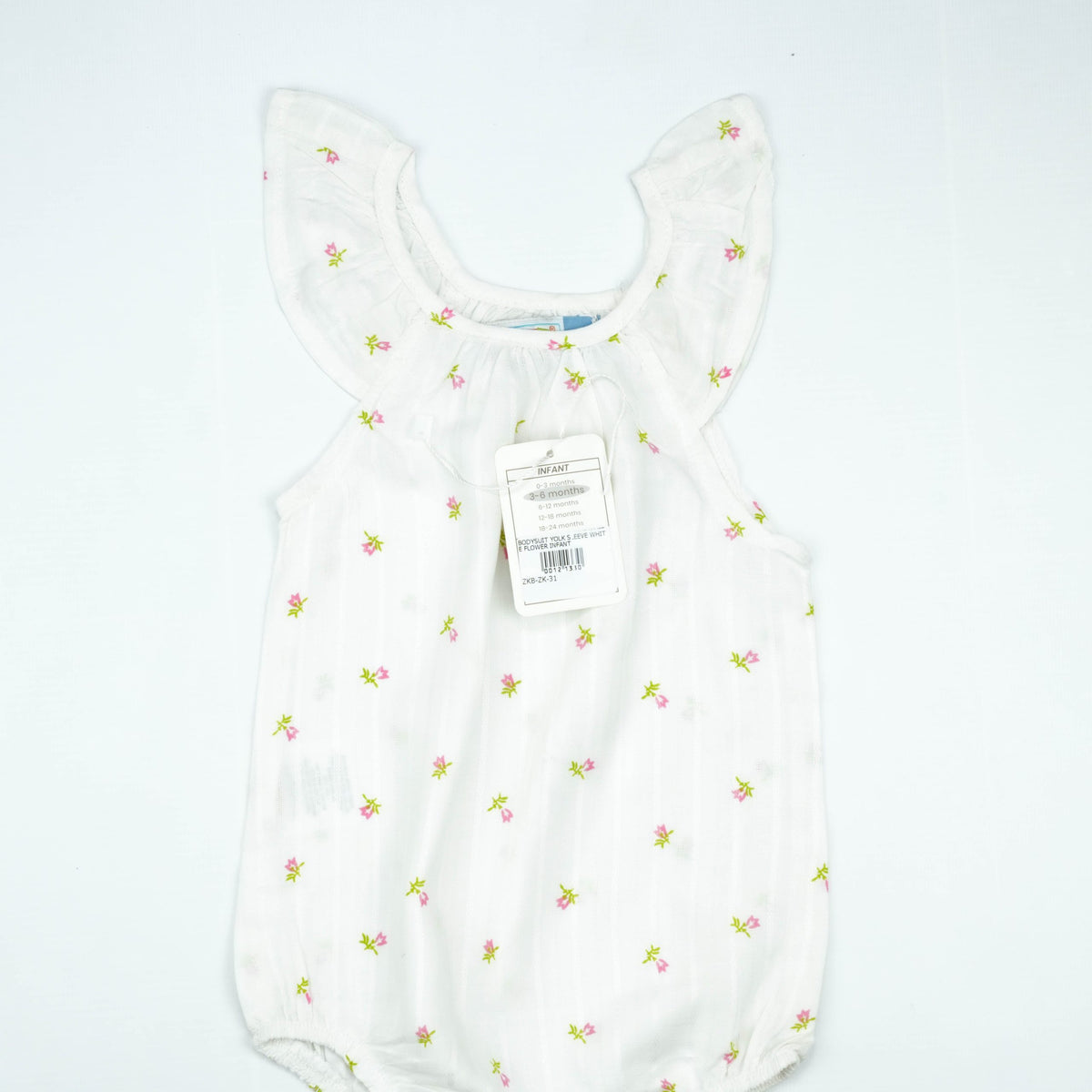 BODYSUIT YOLK SLEEVE WHITE FLOWER INFANT - 12-18 Months