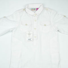KURTA FRONT POCKER OFF WHITE TODDLER - 5-6 Years