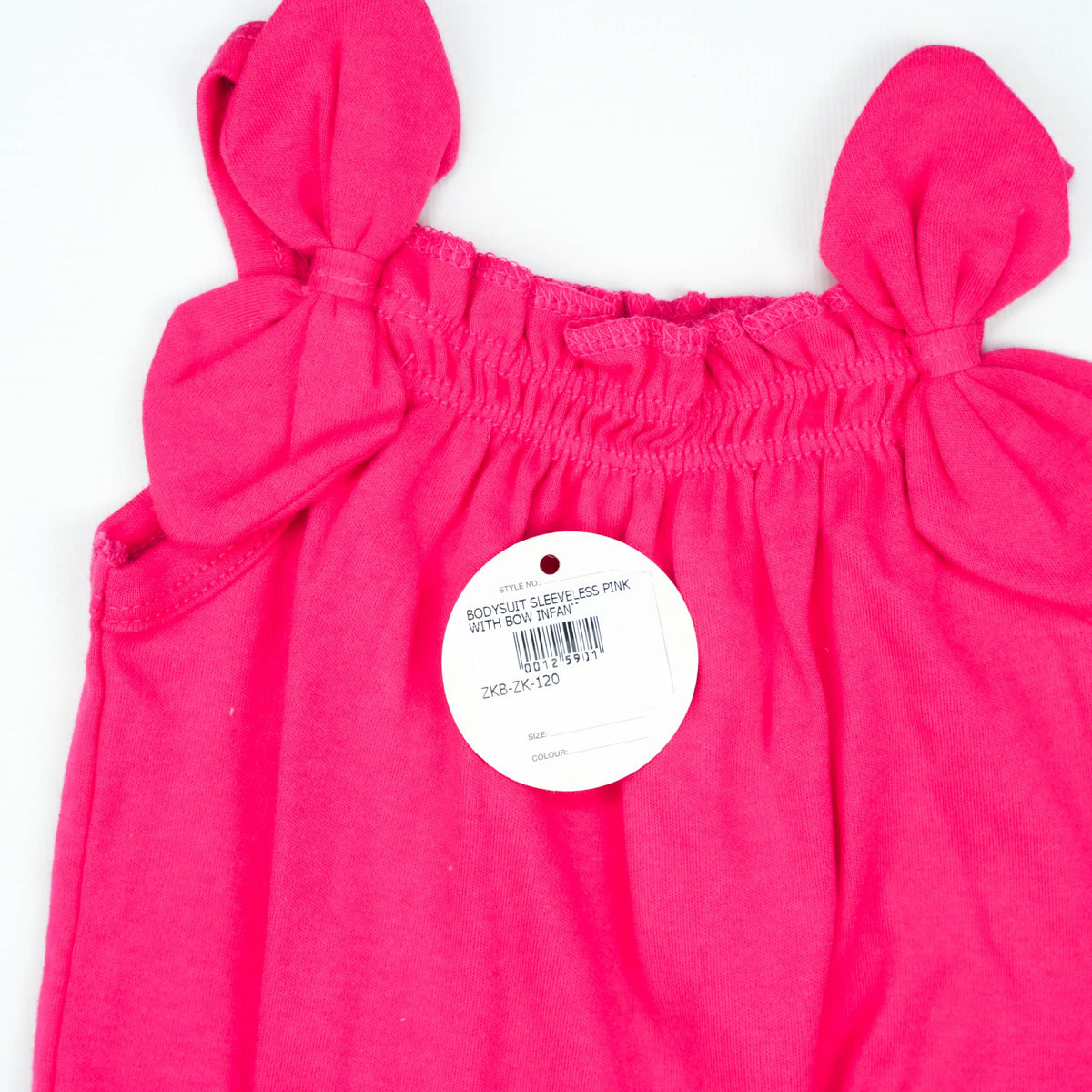 BODYSUIT SLEEVELESS PINK WITH BOW INFANT - New Born