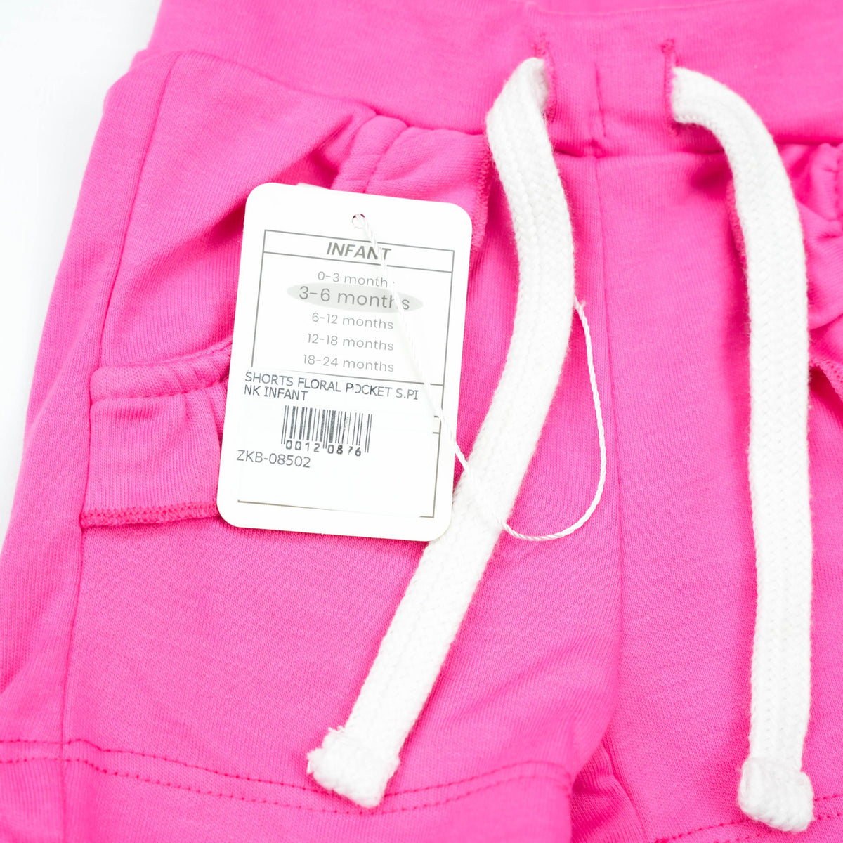 SHORTS FLORAL POCKET S.PINK INFANT - 0-3 Months