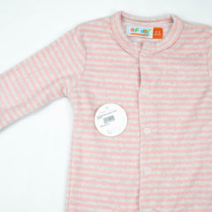 ROMPER PINK & GREY STRIP INFANT - 3-6 Months