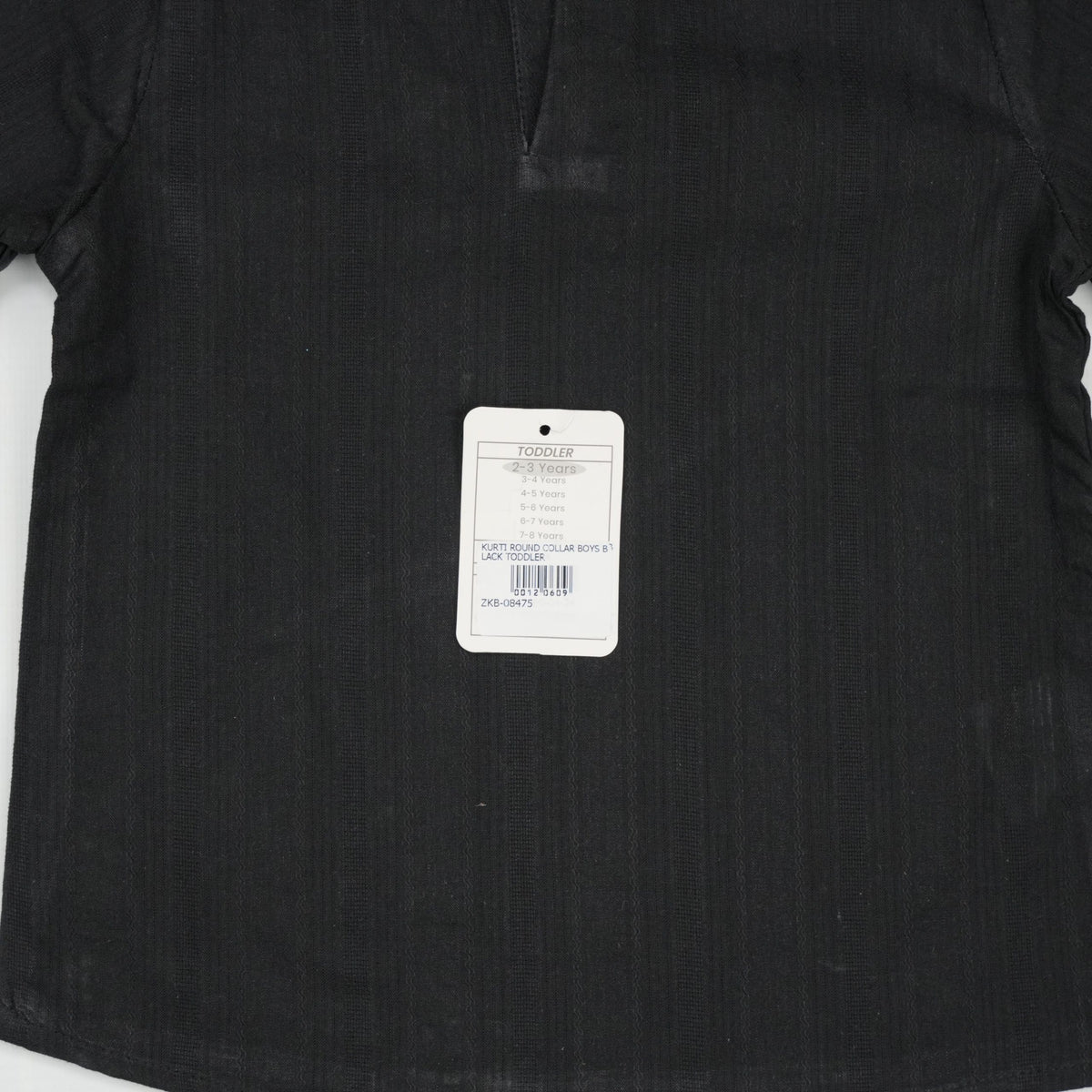 KURTI ROUND COLLAR BOYS BLACK TODDLER - 5-6 Years