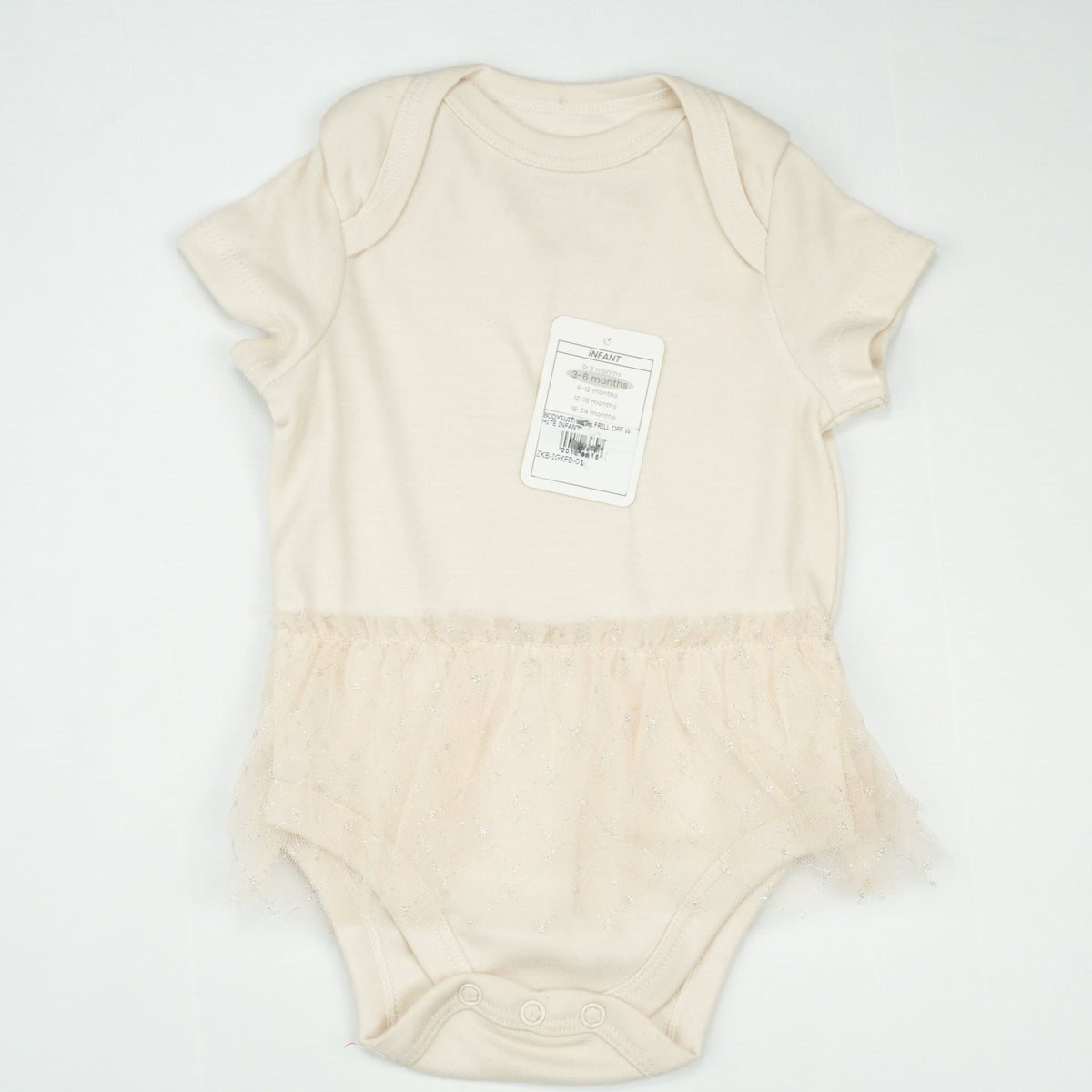 BODYSUIT WITH FRILL OFF WHITE INFANT - 6-12 Months