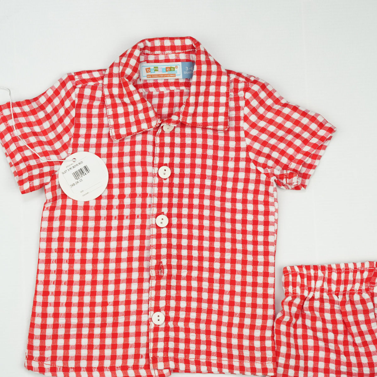 SUIT 3 PC BOYS RED - 6-12 Months