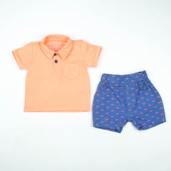 SUIT 2 PC ORANGE SHARK INFANT - 12-18 Months