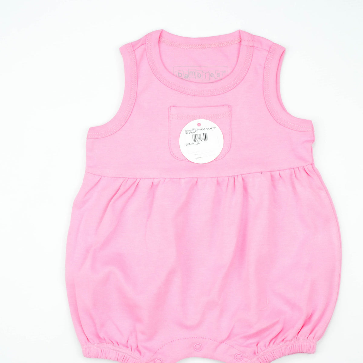 JUMPSUIT KANGROO POCKET PINK INFANT - 0-3 Months