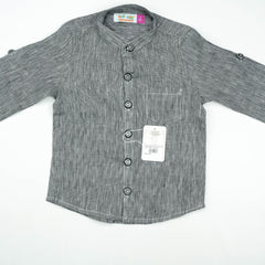 SHIRT FRONT POCKET BOYS BLACK CHECK TOODLER - 6-7 Years