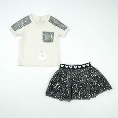 SUIT 2 PC WITH SKIRTS WHITE INFANT - 6-12 Months