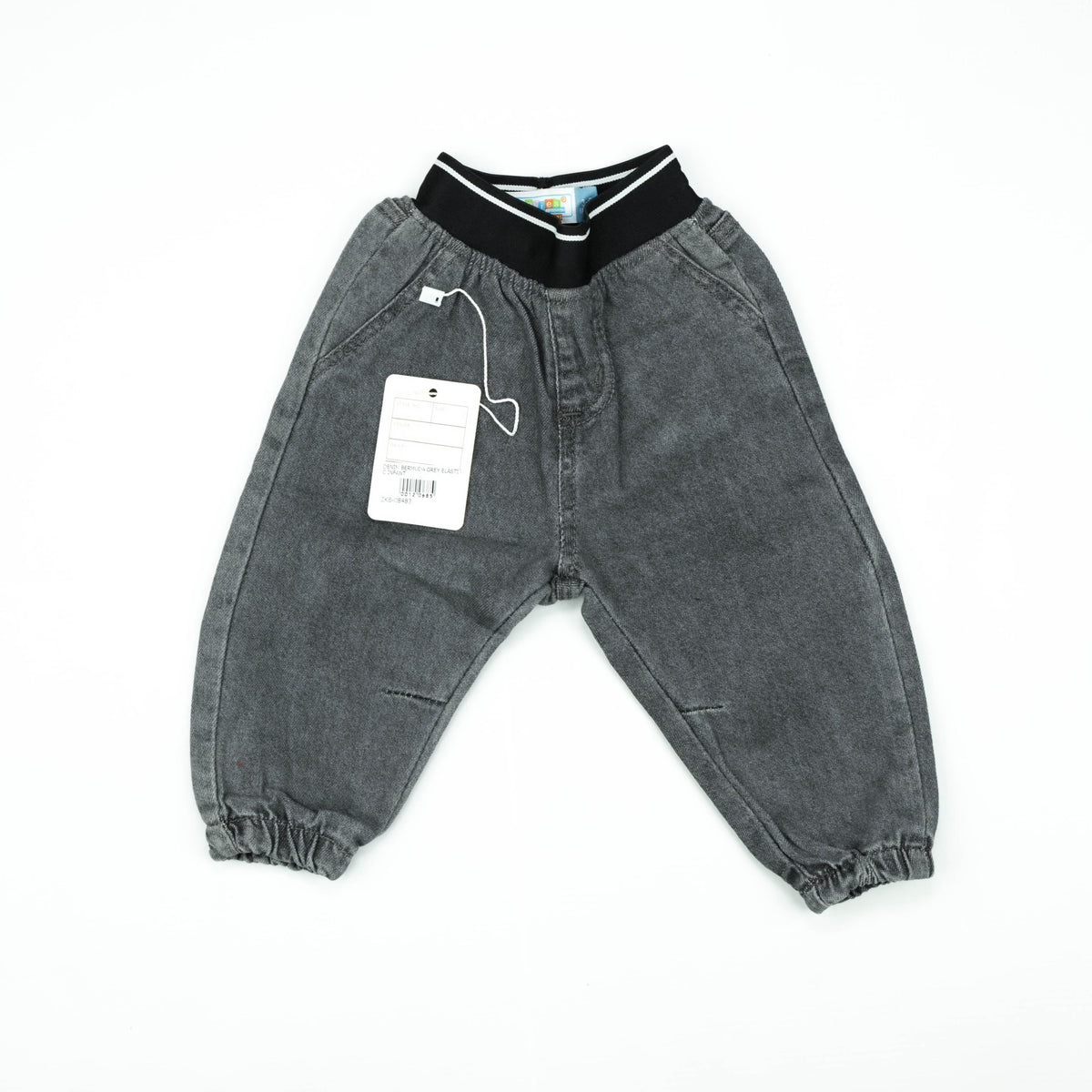 DENIM BERMUDA GREY ELASTIC INFANT - 6-12 Months