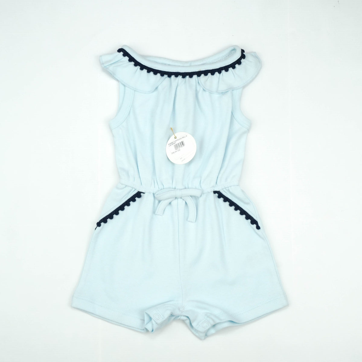 ROMPER SLEEVELESS FRILL BLUE INFANT - New Born