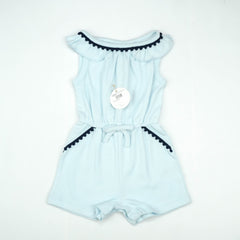 ROMPER SLEEVELESS FRILL BLUE INFANT - 3-6 Months