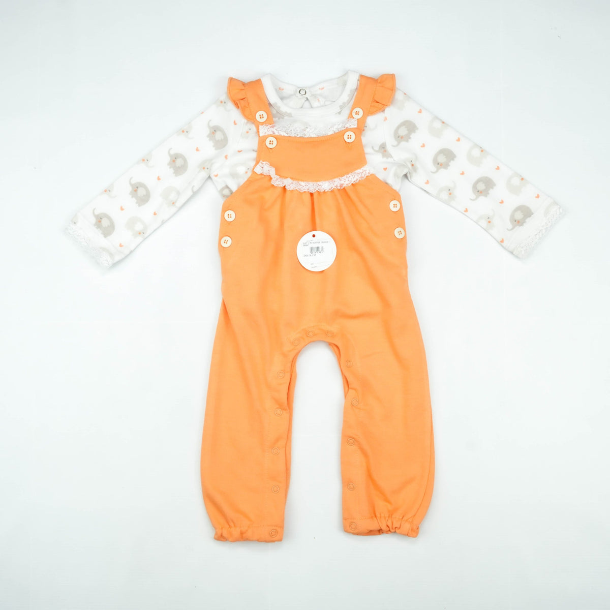 SUIT 2 PC ROMPER ORANGE INFANT - 6-12 Months