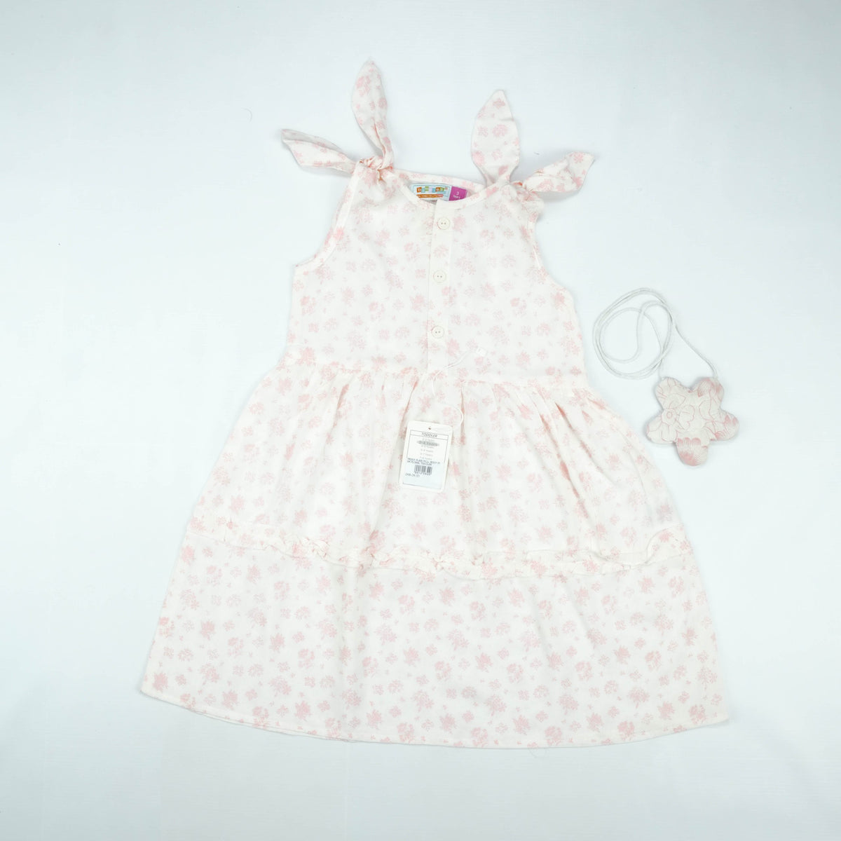 FROCK FLAIR FRILL BODY PINK FLORAL TODDLER - 3-4 Years
