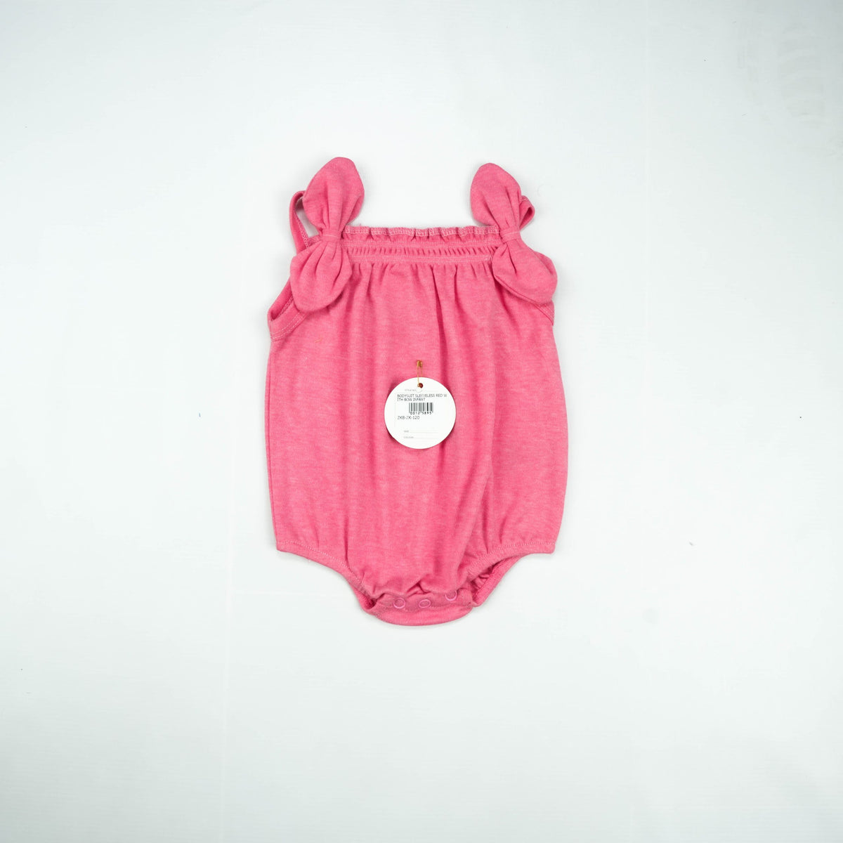 BODYSUIT SLEEVELESS RED WITH BOW INFANT - 0-3 Months