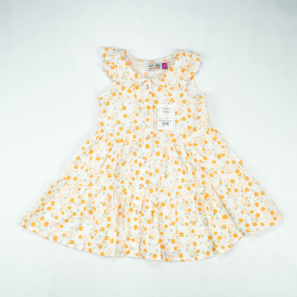 FROCK PETTER PAN COLLAR YELLOW FLOWER TODDLER - 4-5 Years
