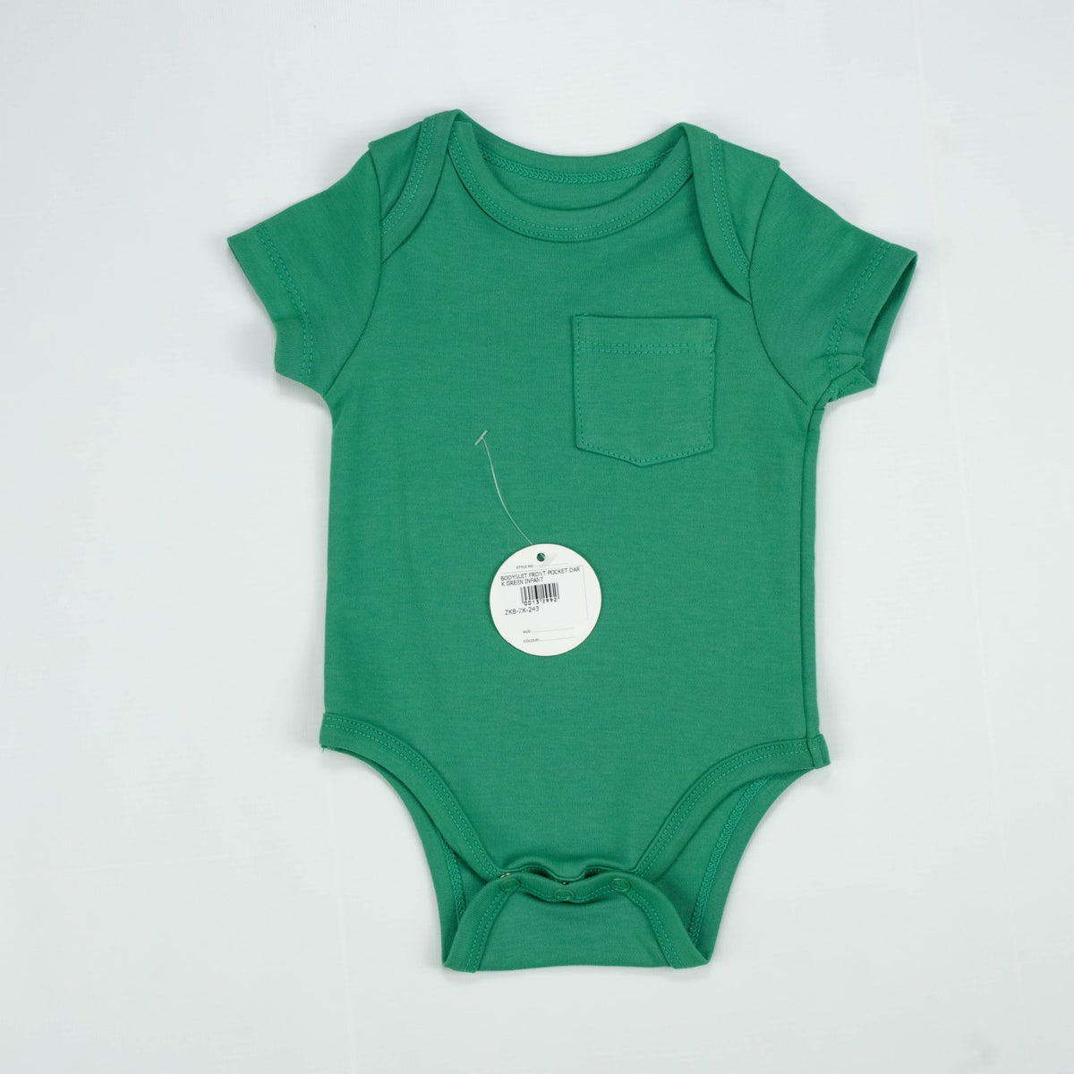 BODYSUIT FRONT POCKET DARK GREEN INFANT - New Born