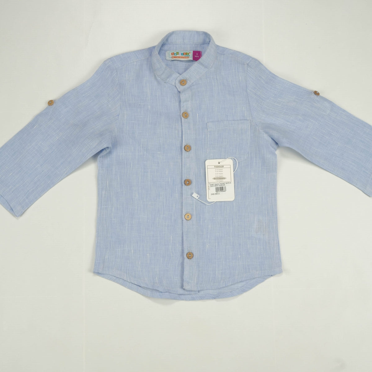 Shirt Front Pocket Boys Blue Check Toodler - 12-18 Months
