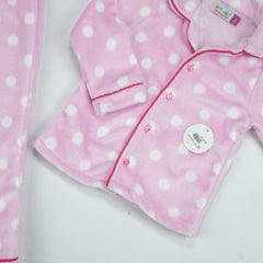 NIGHT SUIT FLEECES PINK POLKA - 4-5 Years